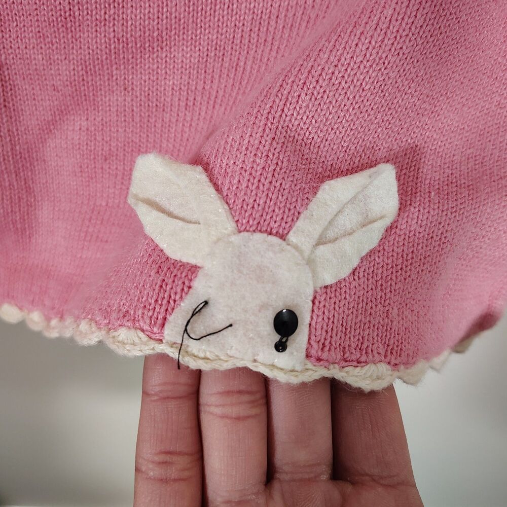 Michael Simon Womens Easter Bunny Sweater Vest Size S Egg Novelty Kitsch Spring - Picture 10 of 13
